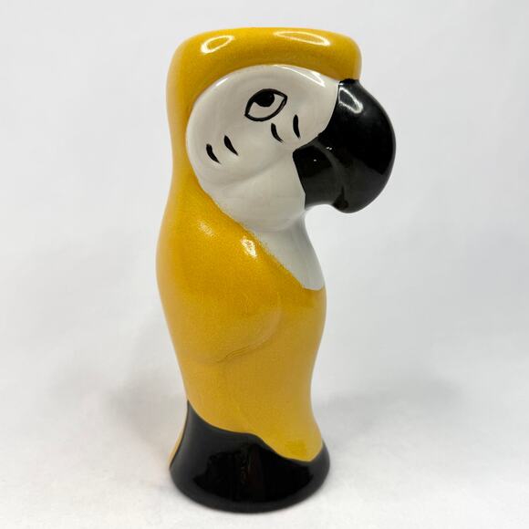 Vintage Yellow Parrot Painted Ceramic Figural Vase - Picture 4 of 6